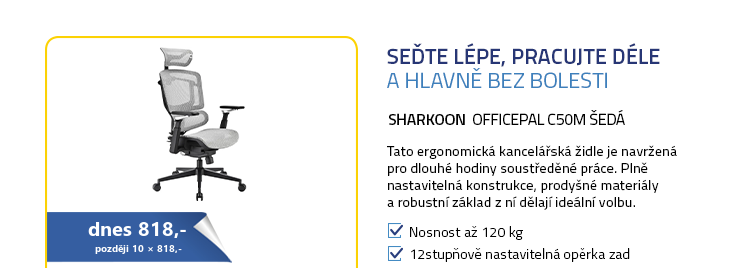 Sharkoon OfficePal C50M šedá