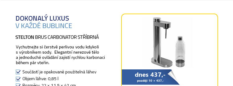 Stelton Brus Carbonator stříbrná