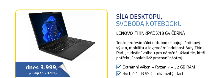 Lenovo ThinkPad X13 G4 černá