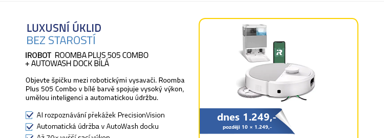 iRobot Roomba Plus 505 Combo + AutoWash dock bílá