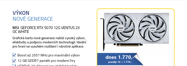 MSI GeForce RTX 5070 12G VENTUS 2X OC WHITE