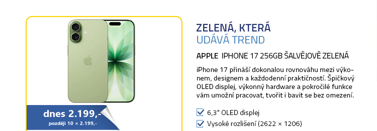 Apple iPhone 17 256GB šalvějově zelená