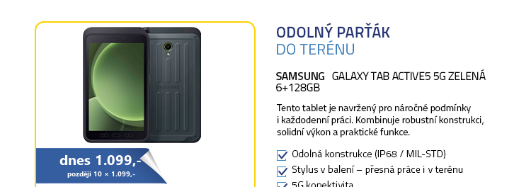 SAMSUNG Galaxy Tab Active5 5G zelená 6+128GB