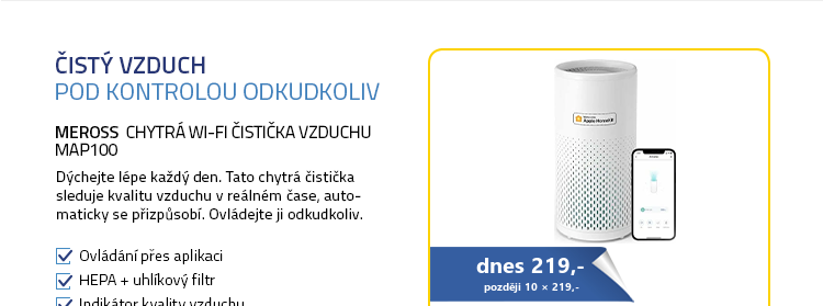 Meross Chytrá Wi-Fi čistička vzduchu MAP100