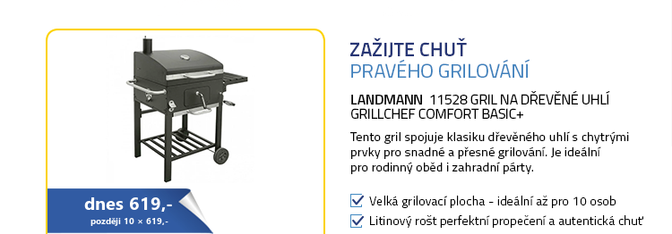Landmann 11528 Gril na dřevěné uhlí Grillchef Comfort Basic+
