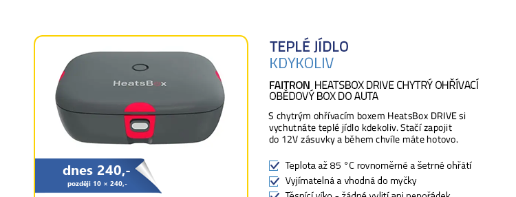 Faitron HeatsBox DRIVE chytrý ohřívací obědový box do auta