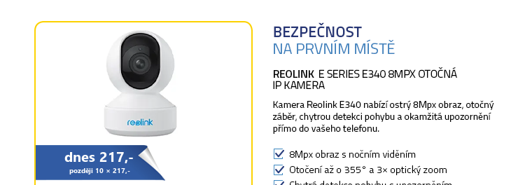 Reolink E Series E340 8MPx otočná IP kamera