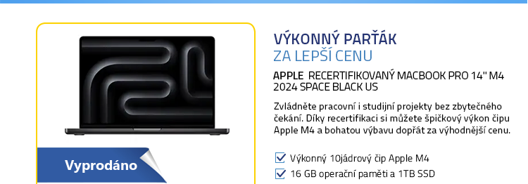 Recertifikovaný Apple MacBook Pro 14" M4 2024 Space Black US