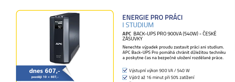 Back-UPS Pro 900VA (540W) - české zásuvky