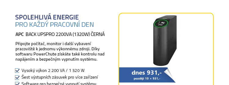 APC Back UPSPro 2200VA (1320W) černá