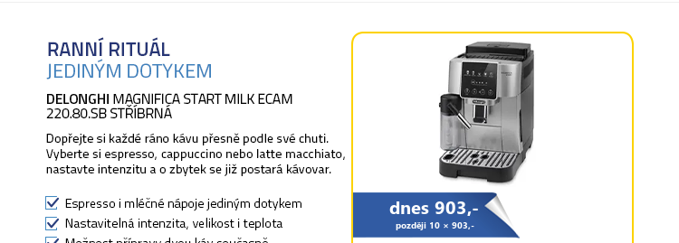 DeLonghi Magnifica Start Milk ECAM 220.80.SB stříbrná
