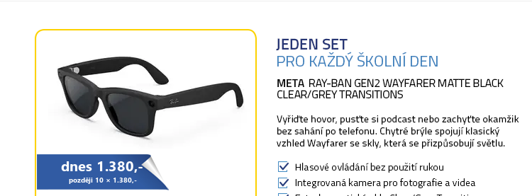 Meta Ray-Ban Gen2 Wayfarer Matte Black Clear/Grey Transitions